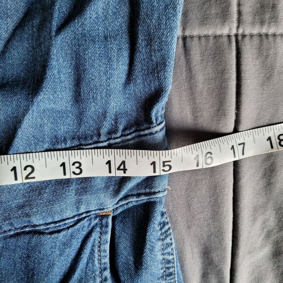 Levi's Denim Coveralls Womens Sz Xsmall Overall Blue Long Sleeve Snap Button Nwt - Picture 7 of 9